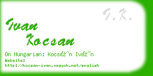 ivan kocsan business card